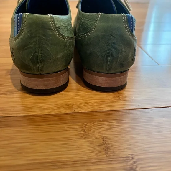 John Fluevog Radio CBC Leather & Suede Derby Shoes - Picture 8 of 8